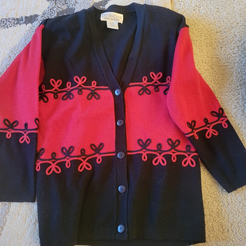 RHONE Women's Black and Red Sweater